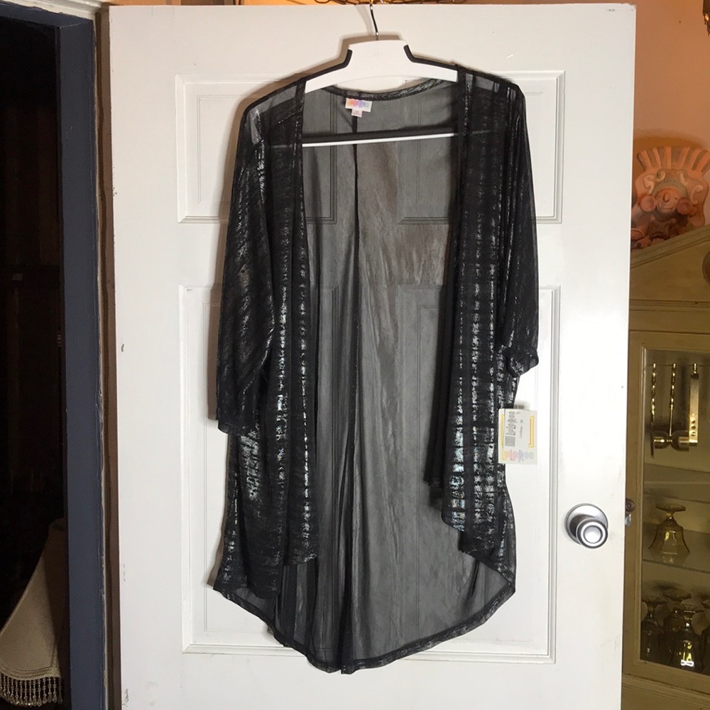 LulaRoe sheer metallic kimono